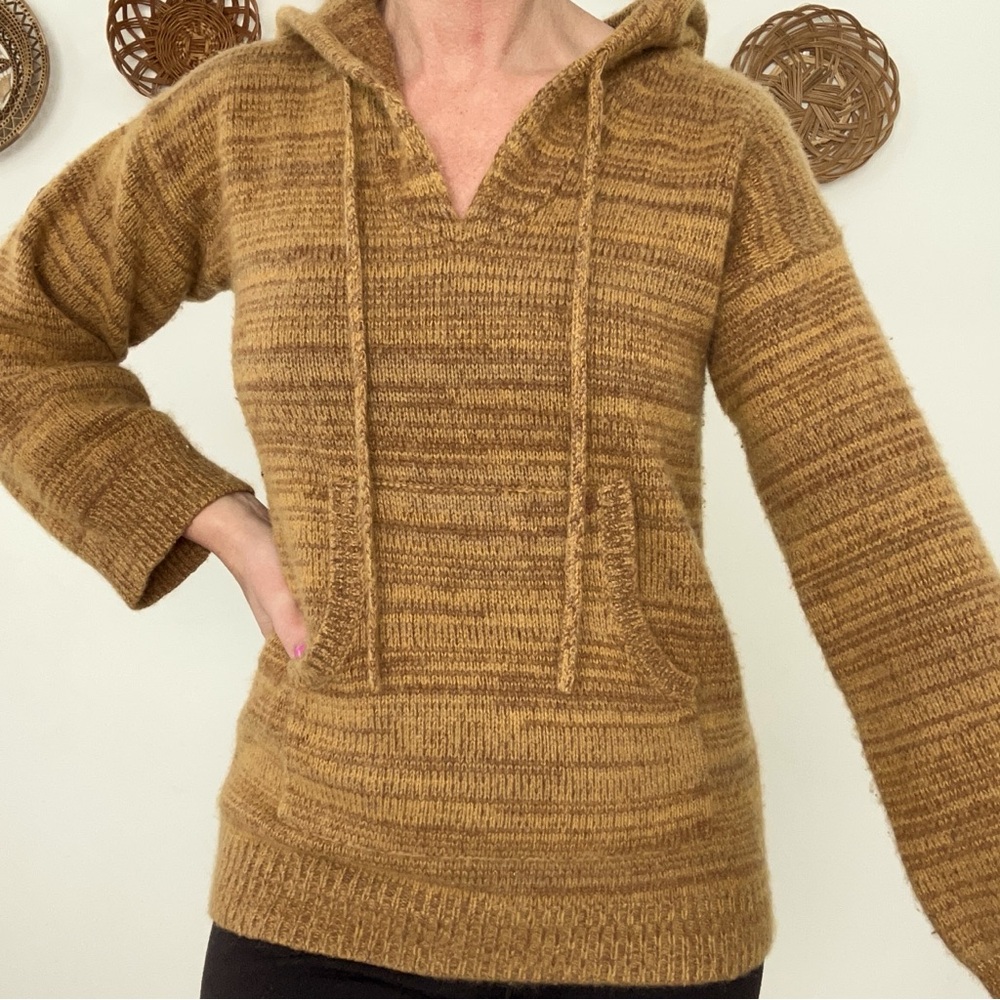 Madeline Thompson •S• Hooded Pouch Pocket Pullover Wool/Cashmere Soft Sweater